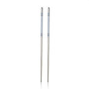 1Pair White Vine Pattern Stainless Steel Chopsticks Tableware Kitchen Flatware.