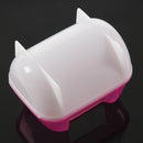 Pink White Small Hamsters Bathing Sand Cage Pet Bathroom 10 x 7 x 7cm R4T9