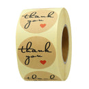 Thank You Stickers Kraft Paper Labels Roll, 1 Inch Round Shape Decorative