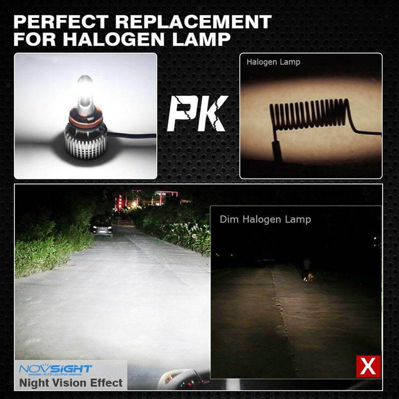 2Pcs H11 Led Headlight Bulbs Automotive Headlamp Conversion Kit Replacement