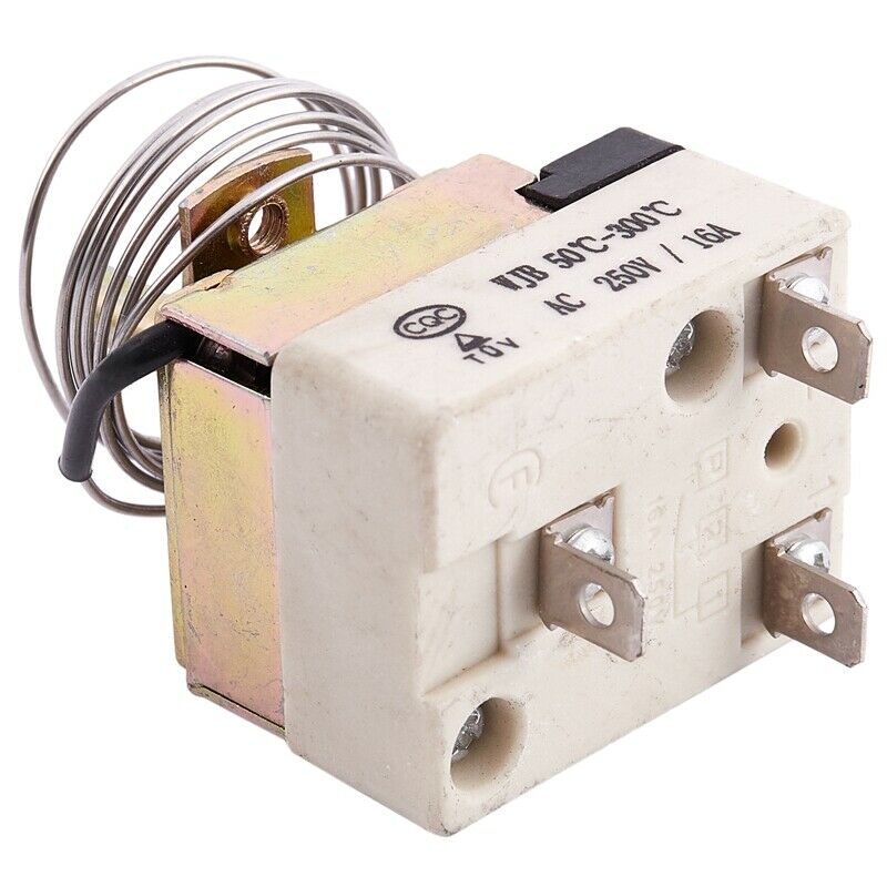 AC 16A 250V 50 to 300 Celsius Degree 3 Pin NC Capillary Thermostat for Elec