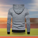 Men Autumn Long-Sleeves Hooded Jumper Hoodie Sweatershirt (Light Grey M) A