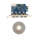 USB 3.0 2 Internal Rear 4 Ports PCI Express Card 4PIN Adapter For PC Desktop