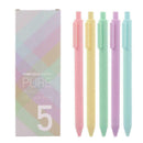 5Pcs/set Gel Pens Lovely Macaron Color Gel Pen 0.5mm Black Ink Signature Pe P8N3