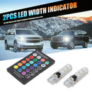 2pcs T10 Bulbs 6 SMD5050 RGB LED Remote Control Strobe Flash Auto Interior Light