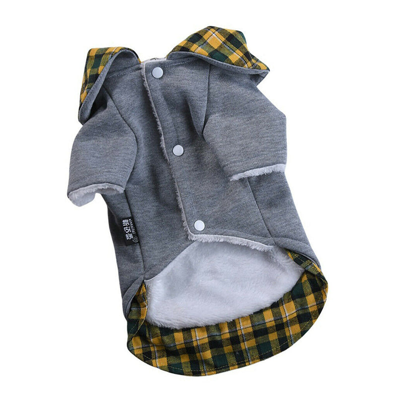 Dog Autumn Winter Warm Cotton Coat For Small Medium Dogs Puppies Yellow-S