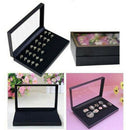 Velvet Jewelry Ring Display Organizer Case Tray Holder Earring Storage BoxB Gw