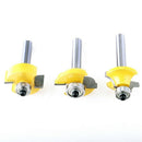 3PC 8mm Shank Glass Door Router Bits Round-Over Bead Set Tenon Cutter for W