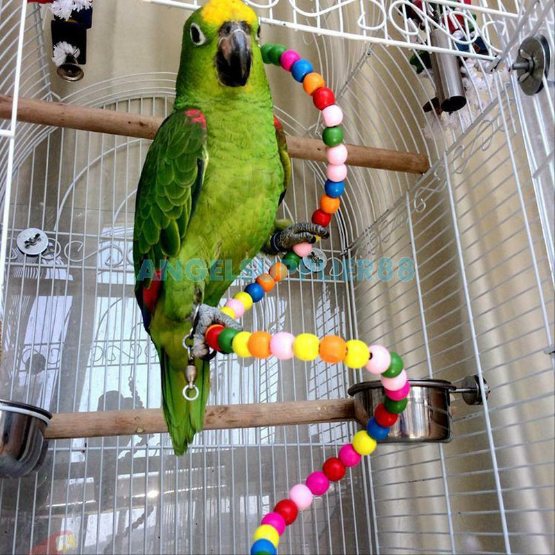 Pet Bird Parrot Chew Bite Toys Ball Stand Swing Cage Hanging Cockatiel Parakeet