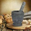Granite Pestle and Mortar Set Herb Spice Pepper Garlic Grinder Solid Crusher Set