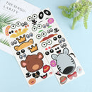 8Sheets/set Kids Funny Puzzle Games Make A Face DIY Animal Jigsaw Stickers S Hn