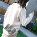 Women Serpentine Shoulder Handbag PU Leather Chain Small Crossbody Bags A