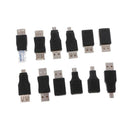 12pcs/Set OTG F/M Mini Adapters, USB Male to Female Micro USB Mini USB RJ45