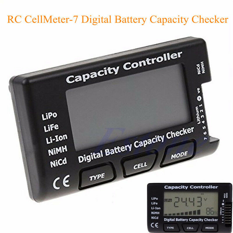 RC CellMeter-7 Digital Battery Capacity Checker For Nicd NiMH LiPo LiFe Li-ion