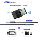 Bluetooth 5.0 A2DP Audio Receiver Transmitter 3.5mm AUX Stereo Adapter for TV PC