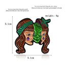 Creative Long Hair Girls Pins Brooches Clothes Lapel Jacket Badges Gifts