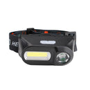 Portable 300lm DC 3W XPE/COB LED Torch Flashlights 6 Modes USB Headlight