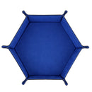 Dice PU Leather Folding Hexagon Tray Velvet for RPG DnD Dice Game Storage B