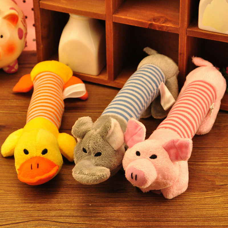 Pet Puppy Chew Squeaker Squeaky Plush Sound Ball For Dog-Elephant