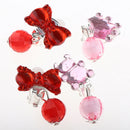 7 Pairs Girls Clip-on Earrings Jewelry Assorted Design with Clear Box for