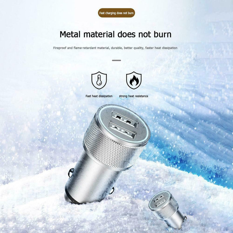 Dual USB 5V 2.4A Fast Charging Car Phone Charger Adapter for Phone Tablet