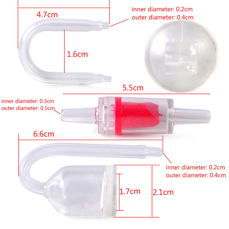 Aquarium Fish Tank CO2 Dioxide Diffuser Check Valve U Shape Glass Tube Suction