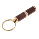 Red Wood Pocket Stainless Steel Cigar Punch Cutter With Key Chain Keyring