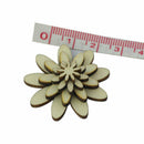 Pack of 50 Mixed Size Wooden Flower Shape Embellishments for DIY Decoration G1C4