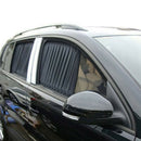2pcs Universal Black Cloth Interlock Car Window Curtain Sunshade Visor UV Block