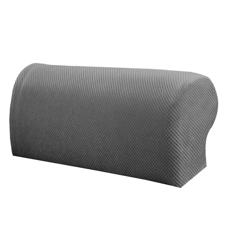 4Pcs Two Grey Anti-slip Couch Sofa Armrest Covers Slipcovers Protector