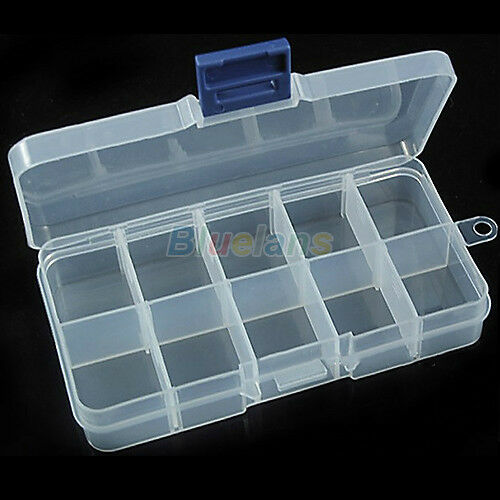 1x 10 Spools Clear False Nail Art Tips Empty Storage Organizer Container Box  Pg