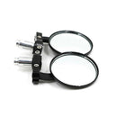Black Motorcycle Round 7/8" Bar End Rearview Side Mirrors For Bobber Cafe Ra T!E