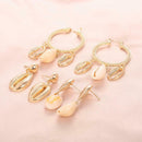 3pairs/set Bohemia Shell Dangle Ear Stud Women Drop Earrings Beach Jewelry