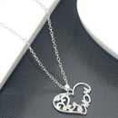 Fashion Rhinestone Necklace Heart Shape Pendant Women Valentine Day Gift A