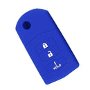 Replacement Silicone Car 3Buttons Key Shell Case Cover for Mazda M2 M6 Blue