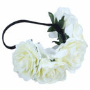 Women's Hawaiian Stretch Rose Flower Headband Floral Crown for Garland
