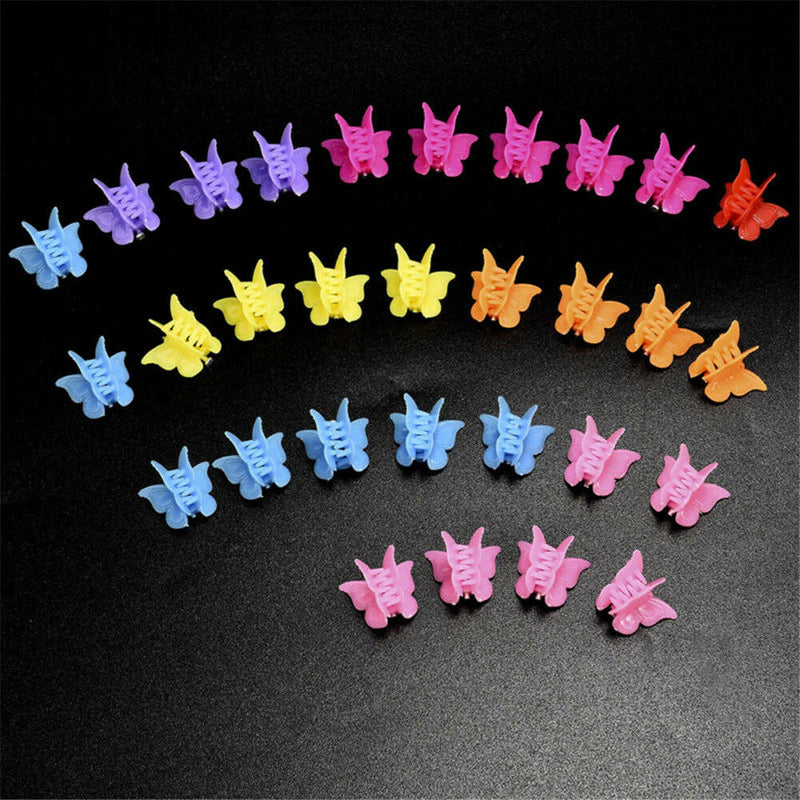 20PCS Mini Hair Claws Multi Colors Hair Clips Butterfly Shape Hair Clamps New