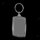 10x Oblong Shape Acrylic Clear Keyrings Insert Photo Key Chains 33x46mm