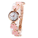 Girls Chic Fashion  Flower Rose Golden Bracelet Wrist Watch Pink A
