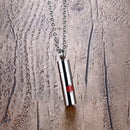 Alert ID Chain Necklace  Cross Engraved Pendant Container