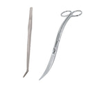 Set Of 2 Aquarium Live Tank Maintenance Curved Tweezers Scissors