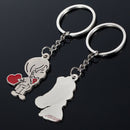 Couple Gift Key Ring Fob Metal Bride Groom Heart Love Keychain 1 Pair FT BX