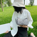 Cow Dot Printed Handbag Women PU Totes Small Underarm Shoulder Bag (Black)