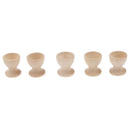 Set of 5pcs Natural Wooden Easter Egg Cup Stand Handicraft Home Decorative