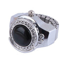 Charm Electronic Quartz Agate Round Elastic Finger Ring Watch Women Jewelry Gift