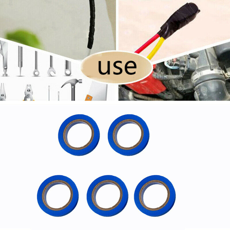 5pcs 10mm * 10m Electrical High Temperature Insulation Tape PVC Waterproof Tape