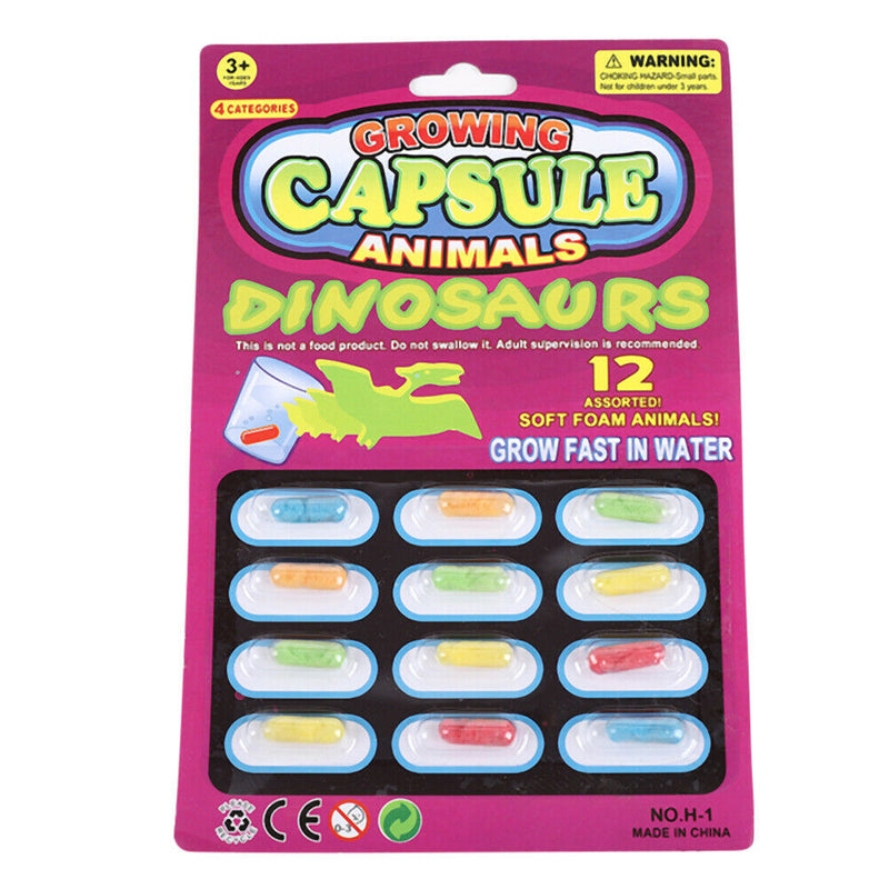 12pcs Developmental Toys Water Absorption Expansion Dinosaur Grow Capsule Kids