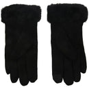 Autumn and Winter Suede Gloves Women's Warm Press Screen Haired Gloves Ridi