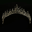 Bridal Pearls Crystal Hairband Tiara Women Wedding Prom Hair Decor Bronze
