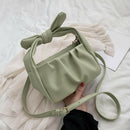 Retro Women Tote Bag Soft PU Shoulder Handbag Female Cloud Clutch (Green) A